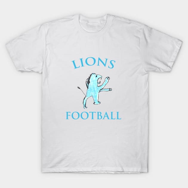 Detroit Lions Football Drawing T-Shirt by Kids’ Drawings 